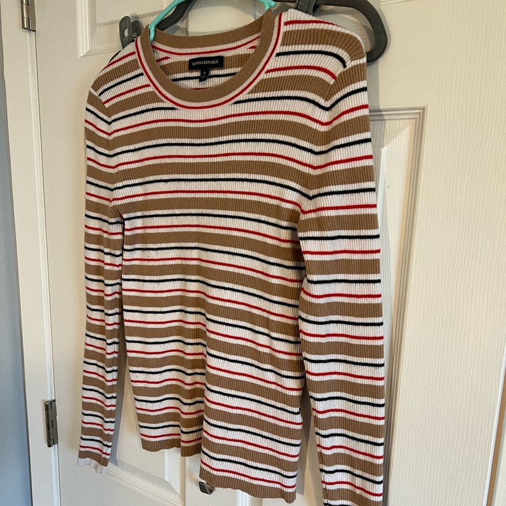 Banana Republic fitted ribbed striped top